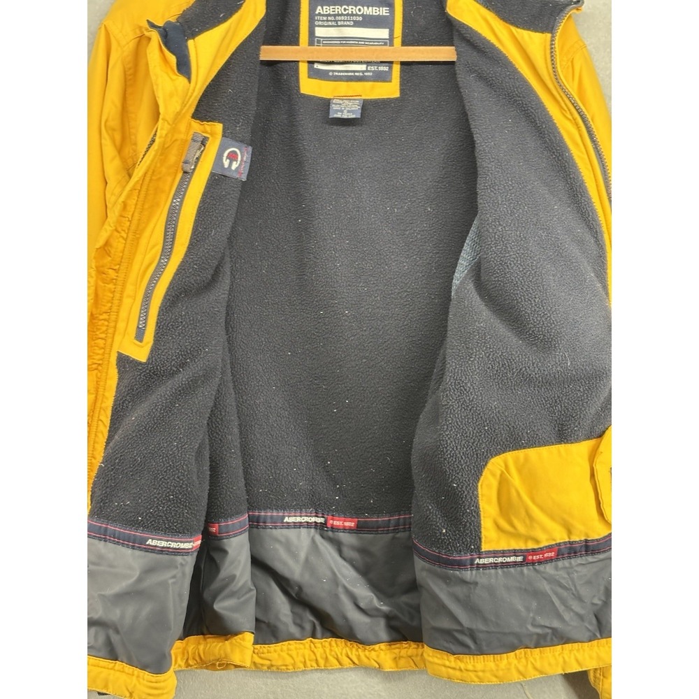Vintage Abercrombie & Fitch A92 Fleece Lined Winter Ski Jacket Yellow Men's Sz S - Picture 6 of 14